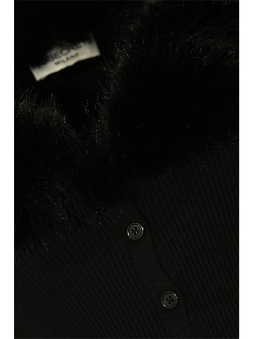 Cardigan maglia bordi simil pelliccia Liquirizia NO SECRETS | 253NS069LIQUIRIZIA